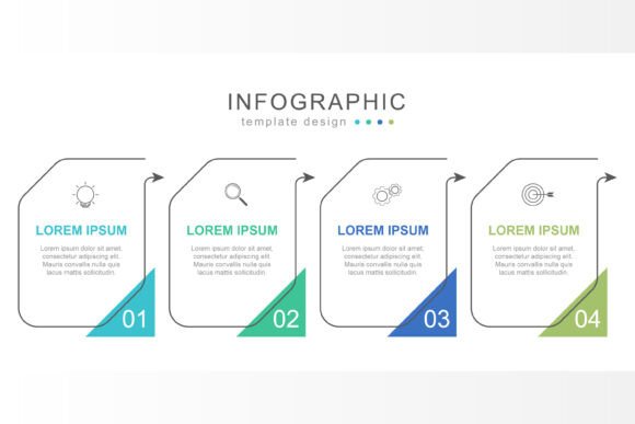 Modern Infographic with Square Rounded