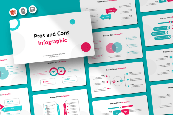Pros and Cons Infographic - PowerPoint: A Versatile Tool for Clear Decision-Making