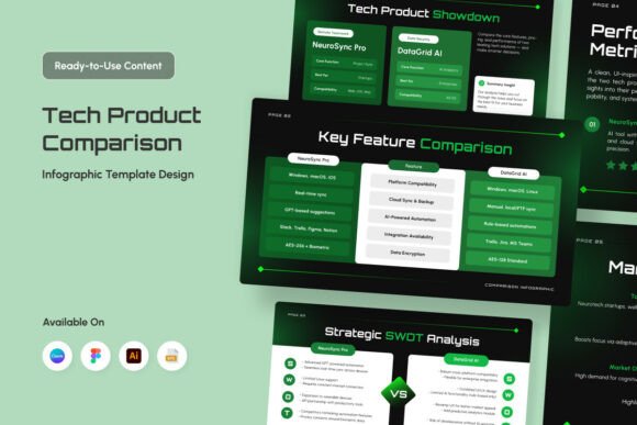 Tech Infographic Cards with Hover UI Sty